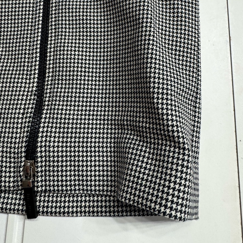 Ralph by Ralph Lauren White Black Houndstooth Wool Blend Zip Up Skirt Size 0 - Picture 2 of 5